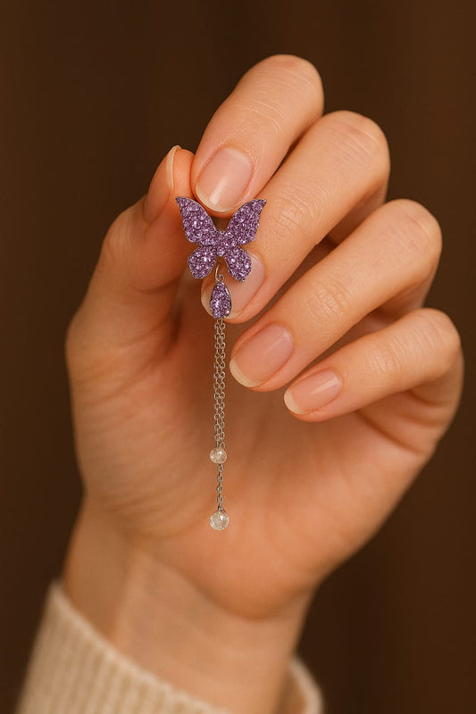 Korean purple butterfly Earring